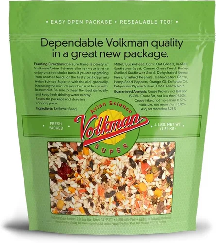 Vista 2 de Volkman Avian Science Diet Parrotlet Comida para pájaros 4 libras