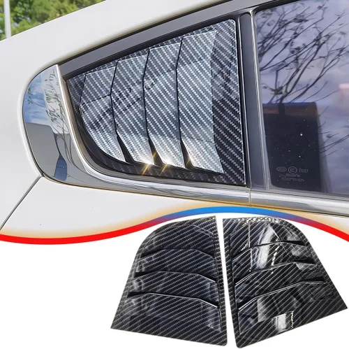 Vista 8 de MUXEE 2 piezas de rejillas para ventana lateral trasera con estampado, embellecedor de rejilla para ventilación, cubiertas de persianas, para Kia