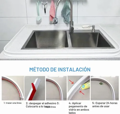 Vista 6 de Protector de agua plegable para ducha, protector contra salpicaduras de agua, barrera de agua para cabina de ducha, retenedor para separación húmeda