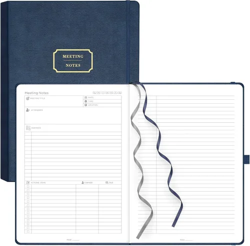 Vista 9 de EMSHOI Cuaderno de Reuniones para Trabajo con Pestañas Adhesivas - 240 Páginas, Planificador de Proyectos Tamaño A4, Organizador de Agenda/Actas