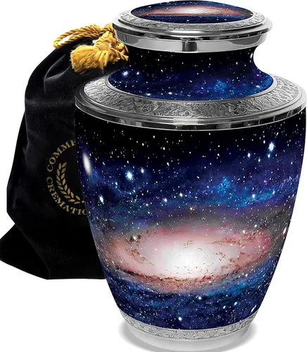 Vista 17 de Commemorative Cremation Urns Urnas de cremación personalizadas decorativas hechas a mano para mujeres (aurora boreal extragrandes)