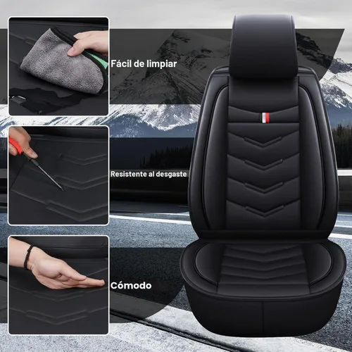 Vista 4 de Funda para Asiento de Auto 7 Plazas para Ford Expedition 2005-2025, Resistente al Desgaste Impermeable Deportiva, Funda de Asiento Deportiva de Negro