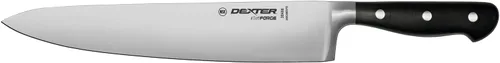 Vista 5 de Dexter -Russell 38464 iCut-FORGE® Cuchillo de chef forjado de 8 pulgadas, hoja de acero inoxidable, mango POM negro, corte profundo para seguridad