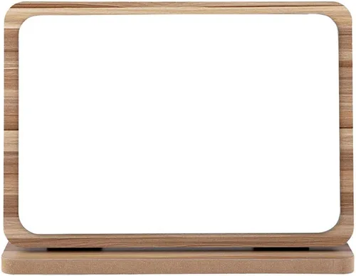 Vista 8 de Aestivate Espejo de mesa compacto redondo - Marco de madera de pie, rotación de 90 grados para maquillaje y cosmética