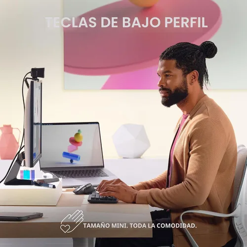 Vista 3 de Logitech MX Mechanical Mini para Mac - Teclado inalámbrico iluminado, interruptores de rendimiento de perfil bajo, teclas táctiles silenciosas, Gris