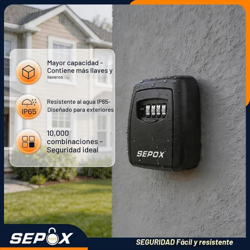 Vista 6 de SEPOX® Caja de cerradura de llave de acero inoxidable más grande de 4 dígitos combinada resistente al aire libre