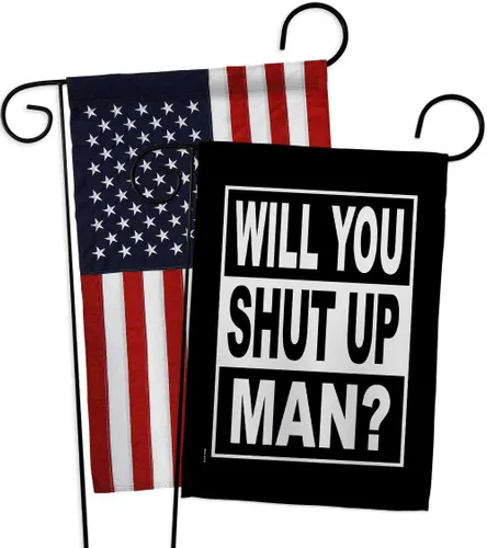 Vista 12 de Will You Shut Up Garden House Flag - Set Patriotic Vote President Democrat Republican Tea Party United State American Election - Decoration Banner