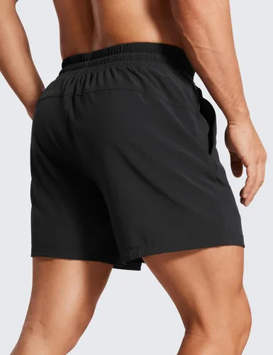 Vista 2 de CRZ YOGA Pantalones cortos de correr 2 en 1 para hombre de 5 pulgadas, forrados, de secado rápido, para entrenamiento, deportes, atletismo