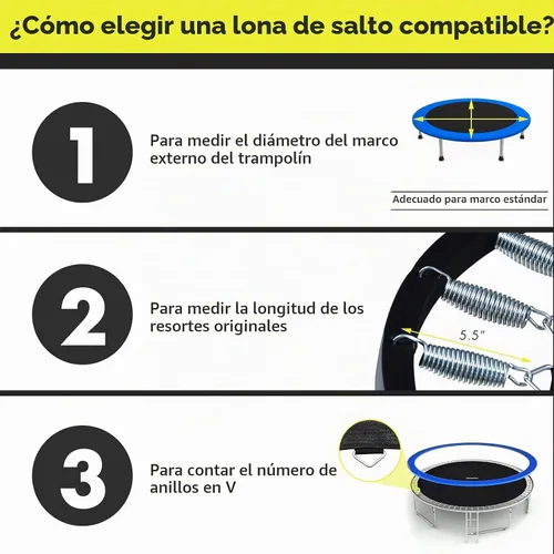 Vista 5 de Giantex Tapete de repuesto para cama elástica, polipropileno de alta elasticidad, resistente a la intemperie, se adapta a marco redondo de 8, 10