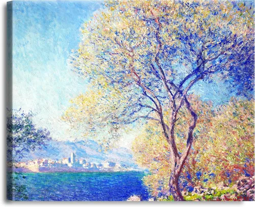 Vista 113 de A&T ARTWORK Antibes Seen from The Salis Gardens de Claude Monet Las Obras de Arte Clásico Mundial Reproducciones, Impresiones de Arte en Lienzo