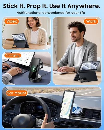 Vista 9 de CENMASO - Funda para Samsung Galaxy Z Fold 8 Ultra con soporte, compatible con Magsafe