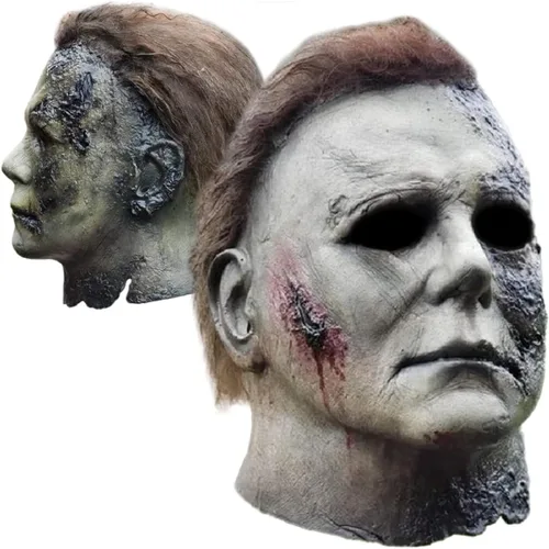 Vista 5 de GTETKDE Máscara de Halloween de Michael Myers 2024 para disfraz de terror y cicatriz