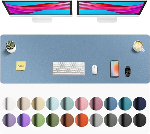 Vista 81 de Aothia - Protector de escritorio de cuero sintético grande, base antideslizante para mouse y superficie para escribir, impermeable, fácil de Agua