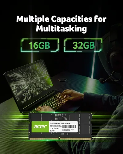 Vista 5 de Acer SD200 DDR5 Single RAM 16GB 5600 MT/s CL46 Memoria de computadora para portátil - BL.9BWWA.414