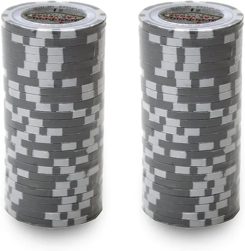 Vista 2 de Brybelly Las Vegas Casino Poker Chip Heavy 0.49 oz Clay Composite – Paquete de 50