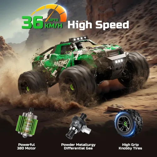 Vista 2 de 36KMH 1:18 Coche de Control Remoto RC Coches Camión para Adultos Niños de 8 a 12 años, Vehículo Eléctrico Todo Terreno 4X4 de Alta Velocidad