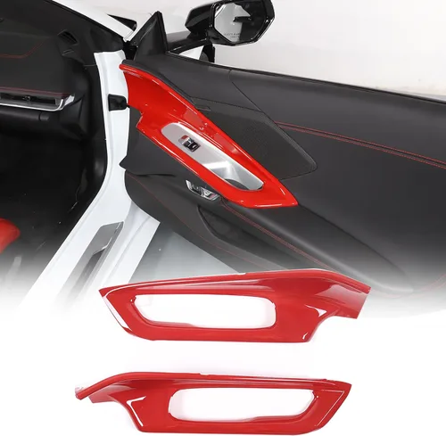 Vista 9 de Sekhyna Cubierta interior de la manija de la puerta del automóvil compatible con Chevrolet Corvette C8 Stingray 2020-2024 ABS 2020-2024, 2 piezas