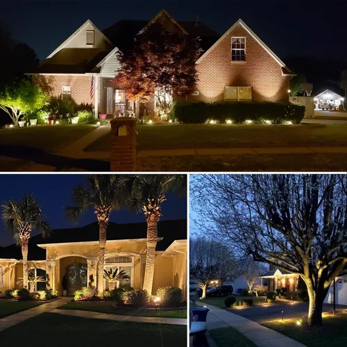 Vista 6 de Romwish Focos LED de paisaje de 120 V, focos exteriores de 10 W para patio, luz blanca cálida de 3000 K, luz de punto de 120 V CA con pico