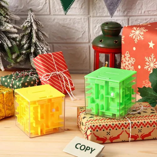 Vista 7 de Patelai Caja de regalo con rompecabezas de laberinto para dinero de 2 piezas, 7.7 cm Caja de regalo con rompecabezas de laberinto para dinero