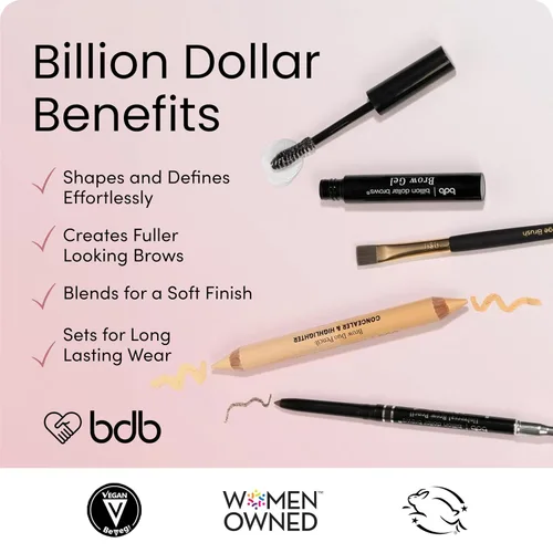 Vista 5 de Billion Dollar Brows Kit más vendido 4 piezas de maquillaje de cejas Starter Set
