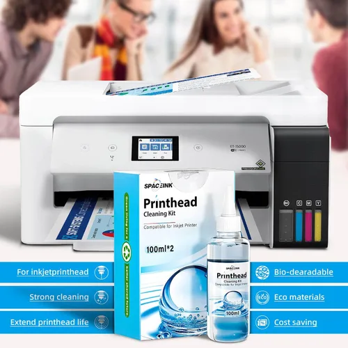 Vista 7 de Spaceink Kit de limpieza de cabezal de impresión 6.8 fl oz para impresora E pson, kit de limpieza de impresora para HP, kit de limpieza de cabezal