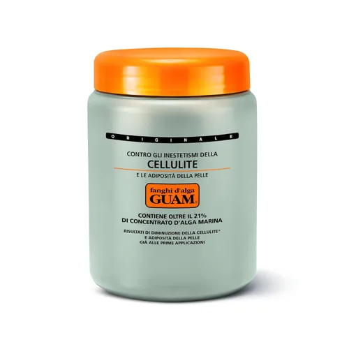 Vista 5 de Guam Barro de algas calientes anticelulíticas – Fórmula original para esculpir muslos y piernas – Tratamiento de estiramiento de la piel (35.27 oz)