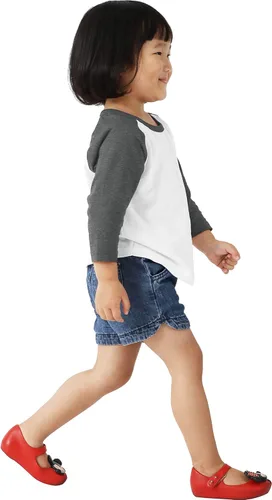 Vista 2 de Camiseta de béisbol Ma Croix para bebés y jóvenes de manga raglán 34 Slim Comfort Fit Jersey niños niños pequeños Tee
