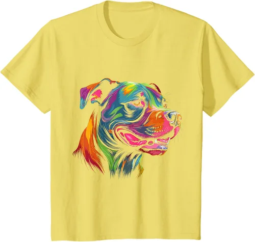 Vista 50 de Pit Bull Mom Dog Lover Colorido Artistic Pitbull Owner - Camiseta para mujer, Negro