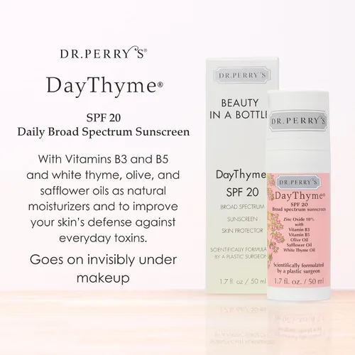Vista 2 de Dr. Perry's DayThyme SPF 20 - Protector solar diario de amplio espectro con óxido de zinc y vitaminas B3, B5