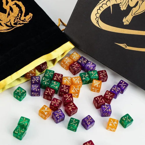 Vista 6 de Color MTG - Juego de dados de contador de palabras clave con bolsa de almacenamiento de dados para juegos de mesa MTG TGG (pequeño)