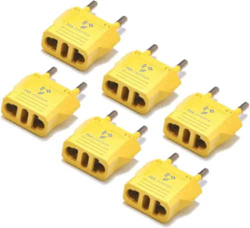 Vista 11 de Adaptador de corriente de viaje de Estados Unidos a Chile para conectar enchufes eléctricos de América del Norte a tomacorrientes chilenos