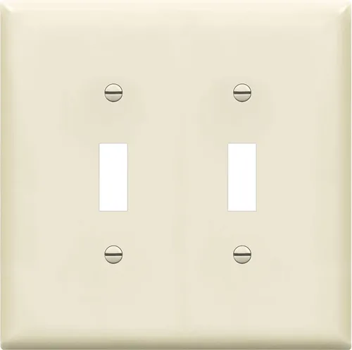 Vista 22 de ENERLITES Placa de Interruptor de Pared Doble, Placa de Interruptor de Palanca, 2-Gang Tamaño Mediano 4.88" x 4.92", Policarbonato Termoplástico
