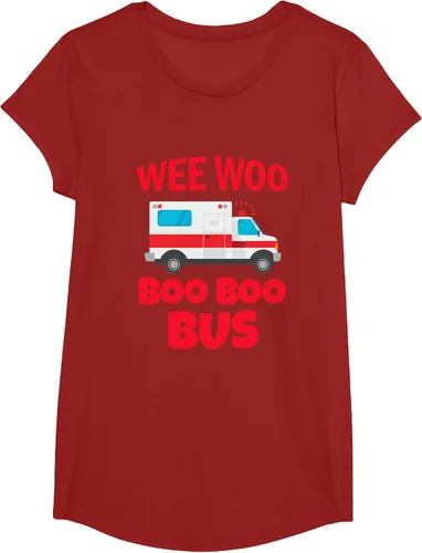 Vista 39 de Wee Woo Boo Boo Bus First Responder - Camiseta divertida de ambulancia, Negro, S