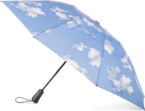 Vista 11 de Totes Reverse Close Folding Inbrella with Auto Open Close and Compact FLORAL ELÉCTRICO NEGRO