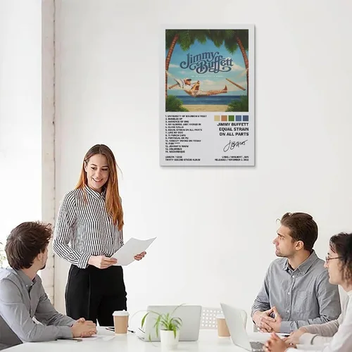 Vista 6 de Jimmy Buffett 'Equal Strain' - Póster de pared de lienzo de 16 x 24 pulgadas para decoración moderna de dormitorio familiar