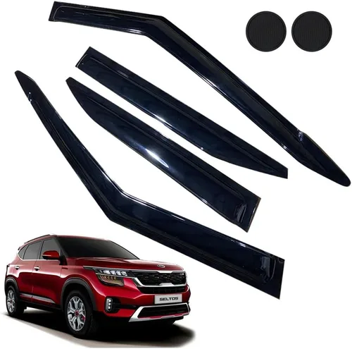 Vista 12 de Protectores de lluvia para Mazda 3 Hatchback 2010-2013, deflectores de ventana lateral con cinta adhesiva para Mazda 3 Hatchback, viseras de ventana