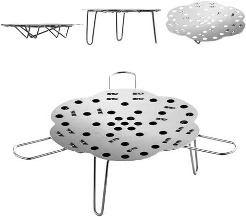 Vista 9 de Foldable Stainless Steel Steam Rack 24cm High Feet