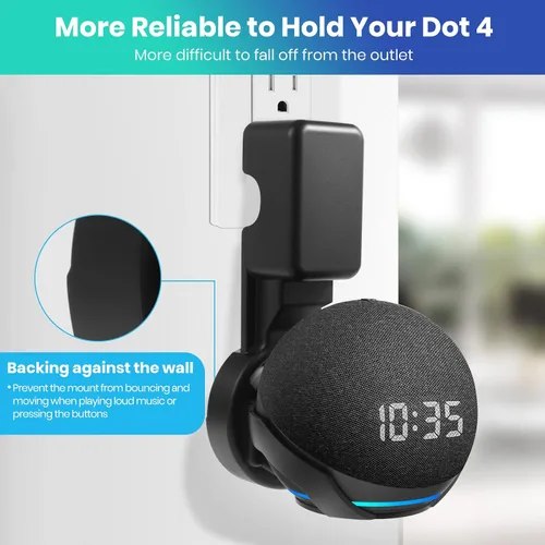 Vista 4 de Soporte de pared para Echo Dot 5ª generación (versión 2022), colgador de salida para Echo Dot de 5ª y 4ª generación, accesorios Dot 5 que ahorran