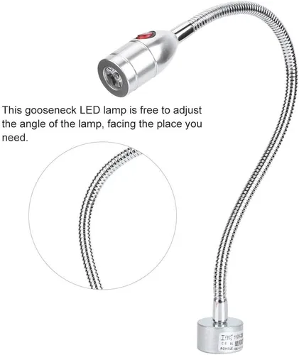 Vista 2 de CHICIRIS Luz LED para máquina de coser, lámpara de escritorio flexible de 3 W con base magnética, luz de trabajo ocular multiusos para manualidades