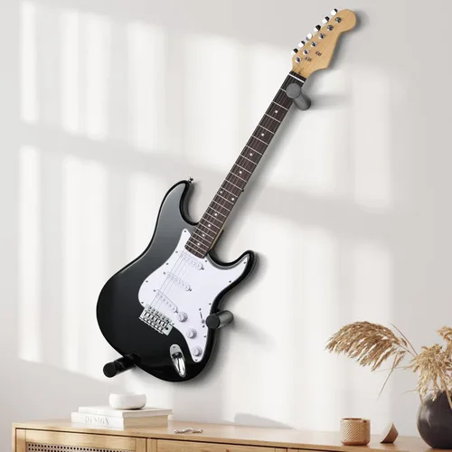 Vista 11 de Soporte de pared para guitarra eléctrica horizontal, suspensión de guitarra de madera maciza Blanco