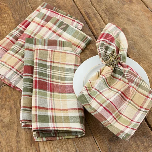 Vista 3 de DII - Decoración de mesa de otoño con diseño de cuadros Give Thanks, manteles de mesa para otoño y acción de gracias, juego de servilletas