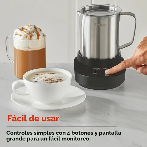 Vista 4 de Instant Pot Instant MagicFroth - Vaporizador y espumador eléctrico 9 en 1, jarra de acero inoxidable de 17 onzas, máquina de espuma fría y caliente