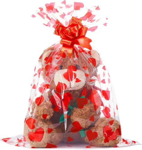 Vista 6 de IKASA Juguete de peluche de oso con lazo para San Valentín, lindo juguete pequeño de peluche suave de 10.6 pulgadas, regalos para novia (oso)