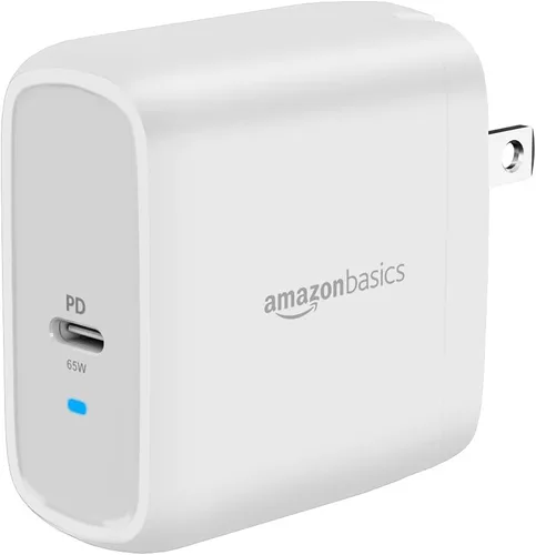 Vista 15 de Amazon Basics Cargador de pared USB-C GaN de 30W de un puerto con Power Delivery PD para tabletas y teléfonos