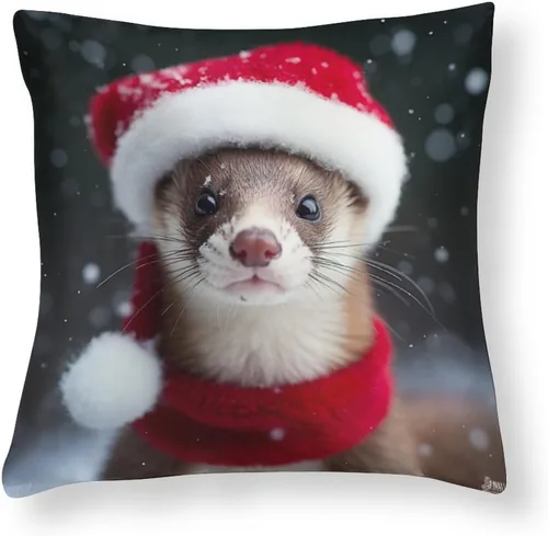 Vista 11 de Fundas de almohada de satén, fundas de almohada con sombrero de Papá Noel, fundas de almohada para amantes de los delfines, almohadas con cremallera
