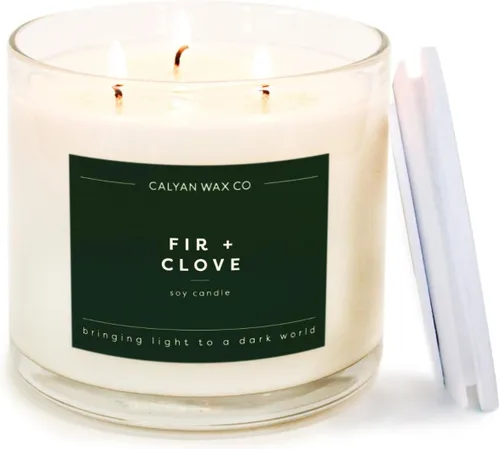 Vista 25 de Home & Holiday - Vela perfumada de 3 mechas, 43 horas de combustión, velas de soja de lujo de 3 mechas, velas de cera de soja no tóxicas, vela
