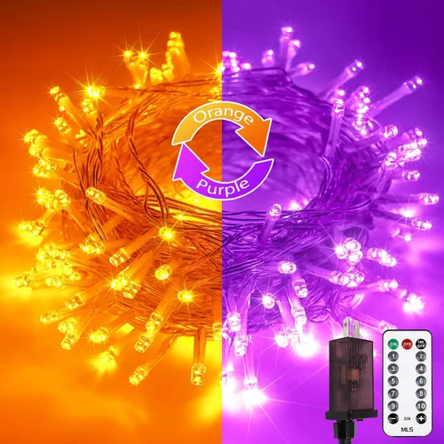Vista 12 de Guirnalda de 100 luces LED conectables para interiores y exteriores, luces de Navidad blancas cálidas de 33 pies, impermeables, 13 modos