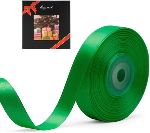 Vista 66 de Cinta de satén verde manzana de doble cara de color sólido de 1/2 pulgada x 25 yardas, cintas perfectas para manualidades, decoración de bodas