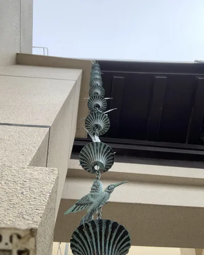 Vista 7 de Cadena de lluvia de 8.5 pies, cadenas de lluvia de colibrí y taza Azul Pájaro