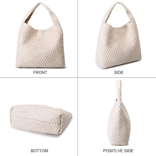 Vista 6 de Bolso tejido de moda para mujer, con asa superior, bolso de hombro suave de verano
